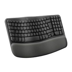 Logitech Wave Keys tastiera wireless ergonomica - Grafite, Layout ‎Francese AZERTY