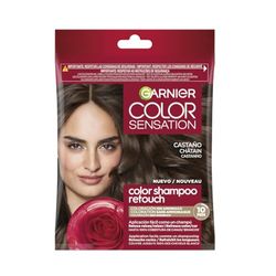 Garnier Color Shampoo Retouch Coloration Permanente Châtain - 100% Couverture Cheveux Blancs - Dure Jusqu'à 4 Semaines