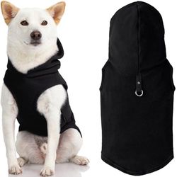 Gooby Ogni Giorno Tempo Freddo Gilet con Cappuccio in Pile per Cani di Piccola Taglia, XL, Colore: Nero