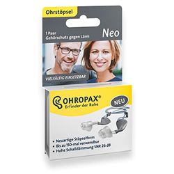 OHROPAX Neo - Tapones para los oídos en forma de tapón - Protección auditiva contra el ruido - Versátil - 150 veces reutilizable - 1 par tamaño M L