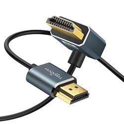 Twozoh Flexibele HDMI naar HDMI kabel Omhoog 270° 2M, Ultra dunne en slanke HDMI kabel ondersteuning 3D/4K @60Hz