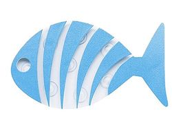 Spirella Shower Mat Bath Mat Bath Mat Non-Slip Pads Fish Pack of 5 Antibacterial Non-Slip with Suction Cups Blue Approx. 10.5 x 16 cm Blue Large