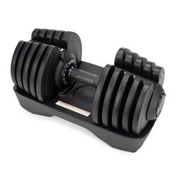 TREXO Halter 18 kg met verstelbaar gewicht door knop IJzeren halter Verstelbare halter voor fitnessoefeningen met ergonomische antisliphandgreep