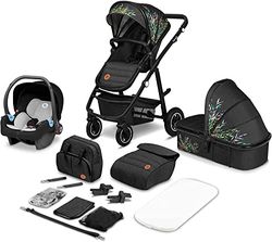 LIONELO Amber Combi kinderwagen set 3in1 voor kinderen vanaf de geboorte tot 22kg Reiswieg autostoel en wandelwagen met ligpositie Voorwaarts of achterwaarts 5punts gordel Matras Vol verstelling