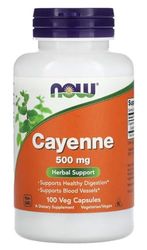 Now Foods - CAYENNE 500 mg | Extracto de Cayena | Apoya el metabolismo y la circulación - 500mg - 100 Cápsulas