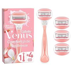 Gillette Venus Comfortglide Spa Breeze-scheersysteem Voor Vrouwen 1 Handvat 4 Navulmesjes 3 Ingebouwde Mesjes Voor Een Gladde Zachte Scheerbeurt Met Langdurig Resultaat Roze 1 stuk (1er Pak)