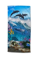 GOOD MORNING Strandlaken Kids Poly Velluto nr.2606 - Blauw Maat: 75 x 150 cm