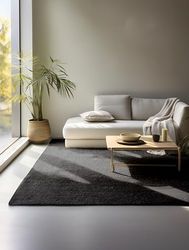 Hanse Home Dywan jutowy – naturalny dywan do salonu, w 100% z juty – ręcznie tkany i przyjazny dla środowiska – styl boho, z naturalnych włókien, dywan jutowy do salonu, sypialni, jadalni – czarny, 60