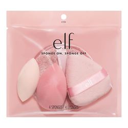 e.l.f. 80000 set di 4 spugnette da trucco per applicare perfettamente, sfumare e rimuovere il trucco del viso, vegane e cruelty-free