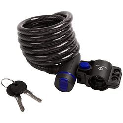 M-Wave Chave suporte cadeado espiral, unissexo para adulto, preto, 1800 x 10 mm