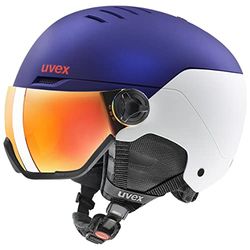 uvex Wanted Visor Casque de Ski Adulte Unisexe, Purple bash-White Matt, 58-62 cm