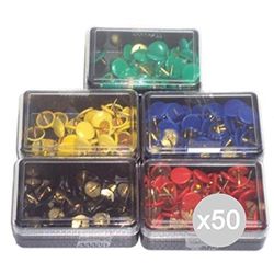 Glooke Selected Set 50 Puntine Disegno Colorate X40 0318 Cancelleria E Cartoleria, Multicolore, Unica