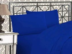 Elegância e conforto 1500 fios egípcio qualidade conjunto de cama folha jogos com bolsos profundos, rainha, cor azul