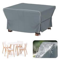 Velway Afdekking voor tuinmeubelen, waterdicht, 125 x 125 x 74 cm, winddichte beschermhoes met reflecterende strepen, 600D Oxford meubelsets, afdekking, stofbestendig, afdekhoezen voor tuintafel,