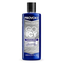 PROVOKE Touch of Silver Go Icy Conditioner 200ml, Icy Platinum Look in Just 1 Wash, Triple Toning Technology, Cool Down Brassy Tones for an Extra Light Colour, Enriched Keratin to Hydrate
