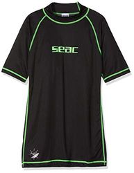 Seac T-Sun Short Man, Rashguard T-Sun pour Homme, Manches Courtes, Protection Solaire UV 97.5% , noir, S