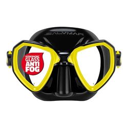 SALVIMAR Morpheus Anti Fog, Maschera anti appannamento, per Pesca Subacquea, Snorkeling, Unisex adulto, Nero/Giallo