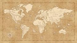 Komar Fototapeta z włókniny - mapa świata Vintage - Rozmiar: 500 x 280 cm (szerokość x wysokość) - mapa świata, pokój dziecięcy, tapeta - IAX10-0027