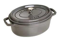 STAUB Caçarola/cocotte de ferro fundido oval, diâmetro de 29 cm, 4,25 l, cinzento grafite