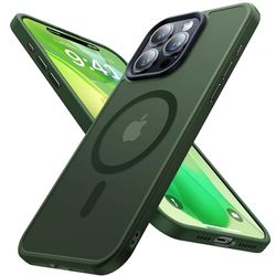 Aulofe Sterke magnetische hoes voor iPhone 15 Pro Max, [Compatibel met MagSafe] [Military-Grade Drop Tested] Schokbestendige Beschermende Slanke Doorschijnende Matte Cover voor iPhone 15 Pro Max