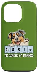 Funny Elements of Happiness Australian Shepherd Lover Custodia per iPhone 13 Pro