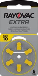 6 x Rayovac Extra Advanced met Active Core Technology 10 - de nieuwste generatie batterijen voor gehoorapparaten