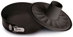 Guardini, Gardenia, Molde para Tarta Desmontable con Doble Fondo, 30 cm. Material: Acero con Revestimiento Antiadherente, Color Negro.