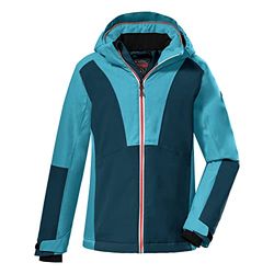 Killtec Girl's Giacca da sci/giacca funzionale con cappuccio e paraneve KSW 155 GRLS SKI JCKT, turquoise, 176, 38486-000