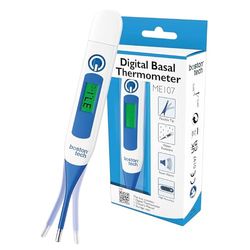 Termómetro Médico Digital y Basal ME107. Bebes, Niños y Adultos, Alarma de fiebre. Punta Flexible, Rápido y Preciso, Temperatura Oral, Rectal o Axilar en 10seg. Pantalla Fácil Lectura y funda.