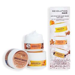 Revolution Haircare Hair Pack of 3 Winter Mask Gift Set, Themed Masks Included for Soft and Nourished
