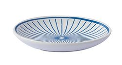 Gelco 709762 Stria Porte Savon Céramique Bleu et Blanc 6x8.5x10 cm