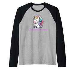 Cute Unicorn Dreams Awesome Kids and Adults Tees and More Maglia con Maniche Raglan