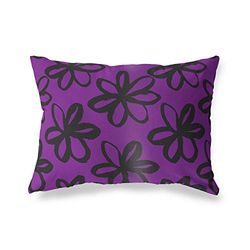 BonaMaison Fundas para Cojínes, Morado-Negro Funda de Almohada para Sofá Coche Silla Oficina Cama Decorativa Moderna Decoración del Hogar, 45x60 Cm - Diseñado y Fabricado en Turquía