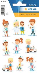 HERMA 15737 Pegatinas para niños, Theo en pediatra, 27 pegatinas, papel, mate, adhesivo permanente, para niñas y niños, multicolor