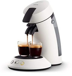 Philips - Macchina da caffè a cialde SENSEO Original Plus, con cursore di intensità e tecnologia booster di aromi, in plastica riciclata, 600 ml, bianca, CSA210/11