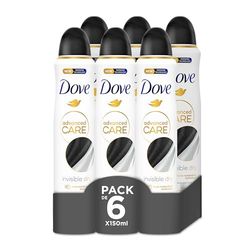 Dove Advanced Care Deodorante originale Invisible Dry Protezione 72 ore Spray 150 ml, confezione da 6
