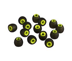 XCESSOR (L) 7 paar (14 stuks) siliconen vervangende oordopjes groot formaat vervangende oordopjes voor populaire in-ear hoofdtelefoons. Zwart/Groen