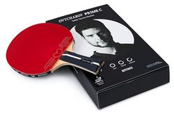 Butterfly Ovtcharov Prime C Tafeltennisbatje, professioneel carbonracket voor prestatiegerichte clubspelers, ITTF-goedkeuring voor wedstrijden, extreem gripvaste en kleverige bekleding voor maximale