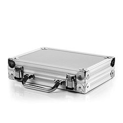 Karella Dartkoffer Alu PAK Luxus, High Class Profi Case voor 2 sets soft of stalen darts, dartcase, tas groot, met veel ruimte voor dartpijlen en accessoires, in zilver, zwart en luipaard editie