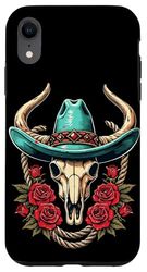 Vaquero Mexican Rodeo Roses Hat Case for iPhone XR