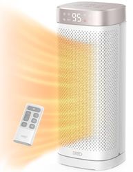 Dreo 16 inch elektrische verwarming, energiezuinige kamerverwarming met thermostaat, 70° oscillerende afstandsbediening, 3-modi kantelbeveiliging en oververhittingsbeveiliging, stille keramische
