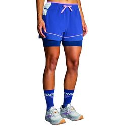BROOKS 221611462 High Point 3" 2-in-1 Short Pantaloncini Donna Aegean/LT Slate Taglia 20