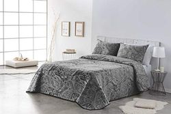 VIALMAN Colcha Bouti Leve Sofia 29 com design de caxemira para cama de solteiro de 105 cm, colcha de caxemira 105, colcha de paisley 200 x 270 cm, cor de arengo