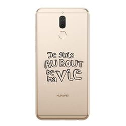 Zokko Beschermhoes voor Huawei Mate 10 Lite (Je Suis au Bout de ma Vie) – zacht, transparant, witte inkt