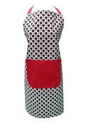 Verstelbaar schort met grote zak en lange linten. Kookschort keukenschort gemaakt van hoogwaardige katoenmix. Model L´amour. Kleur naar keuze., rood, 83x67 cm