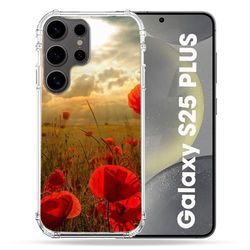 Förstärkt fodral för Samsung Galaxy S25 Plus vallmoblomma