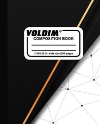 Voldim's wide range of composition notebooks. Wide lined paper, multicolor, 9-3/4 x 7-1/2 Inches, 100 sheets,