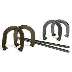 Franklin Sports Horseshoes Set - Includes 4 Horseshoes and 2 Stakes - Beach or Backyard Horseshoe Play - Classic Outdoor Game