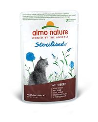 Almo Nature Holistic Sterilised, Alimento Umido per Gatti Adulti con Manzo - (30 bustine da 70g)