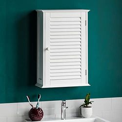 Bath Vida Liano Armadietto da Bagno con Sportello Singolo, in Legno, Colore: Bianco, H 57 x L 39 x P17 cm Circa